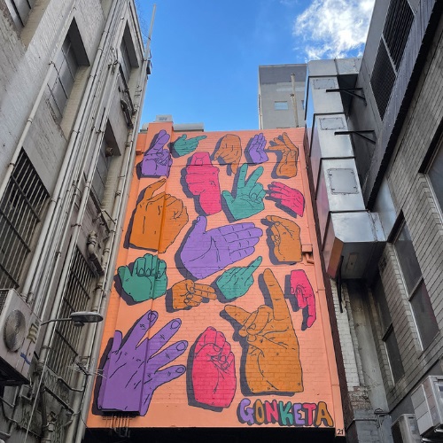 Gonketa, Artwork: Rainbow Alley, Melbourne. Photo Credit: Nicole Reed