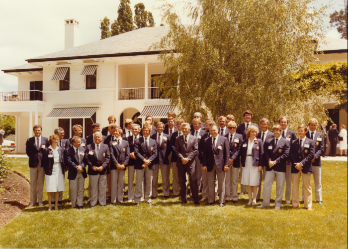 Prime Minister Hon Bob Hawke hosting lunch at The Lodge for Australia II Crew Canberra 11 November 1983