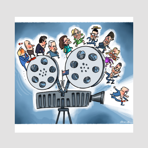 Artwork: Political Cartoonist of the Year, Matt Golding, Are We Rolling?, Museum of Australian Democracy