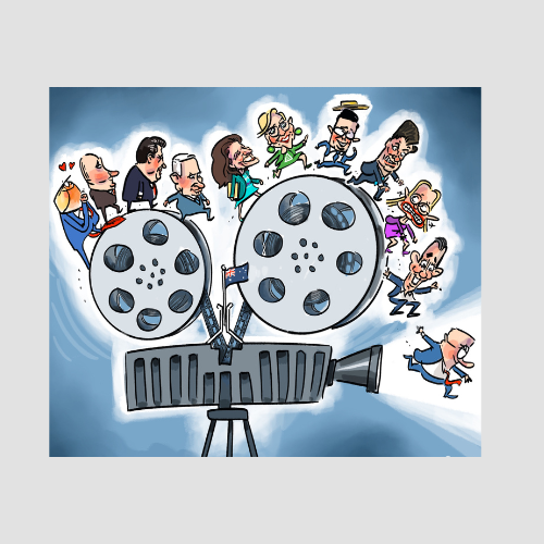 Artwork: Political Cartoonist of the Year, Matt Golding, Are We Rolling?, Museum of Australian Democracy